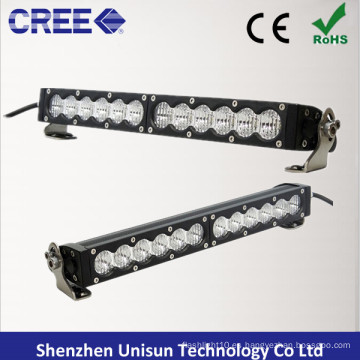 Barra de luz LED impermeable de una sola fila de 25 pulgadas 120W CREE 5W